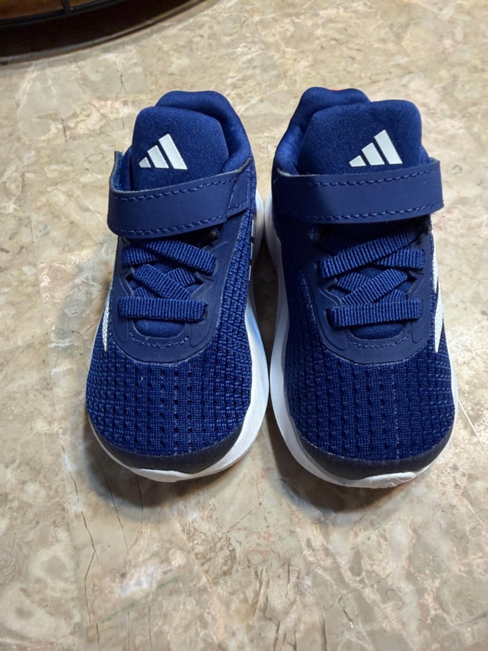 adidas Navy Blue Kids Athletic Sneakers with White Accents